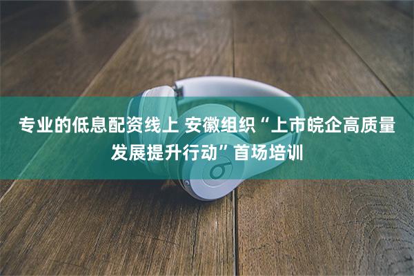 专业的低息配资线上 安徽组织“上市皖企高质量发展提升行动”首场培训