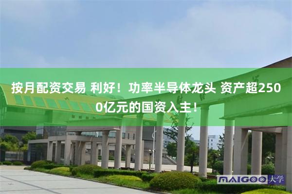 按月配资交易 利好！功率半导体龙头 资产超2500亿元的国资入主！
