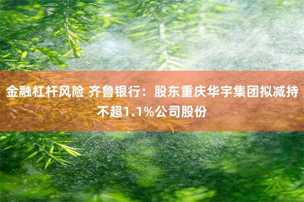 金融杠杆风险 齐鲁银行：股东重庆华宇集团拟减持不超1.1%公司股份