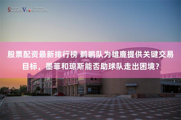 股票配资最新排行榜 鹈鹕队为雄鹿提供关键交易目标，墨菲和琼斯能否助球队走出困境？